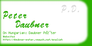 peter daubner business card